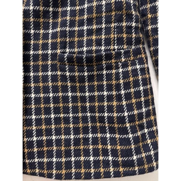Vintage JH Collectibles 100% Wool Blazer Jacket Women’s 14 USA Button Plaid Navy - Picture 2 of 13